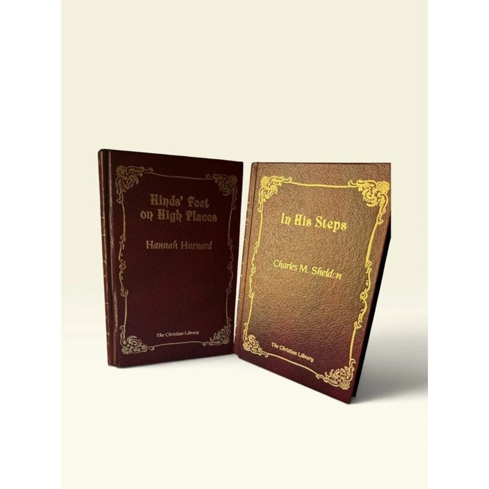 Vtg Christian Library Hardcover Book Set Faux Leather Decor Aesthetic Staging